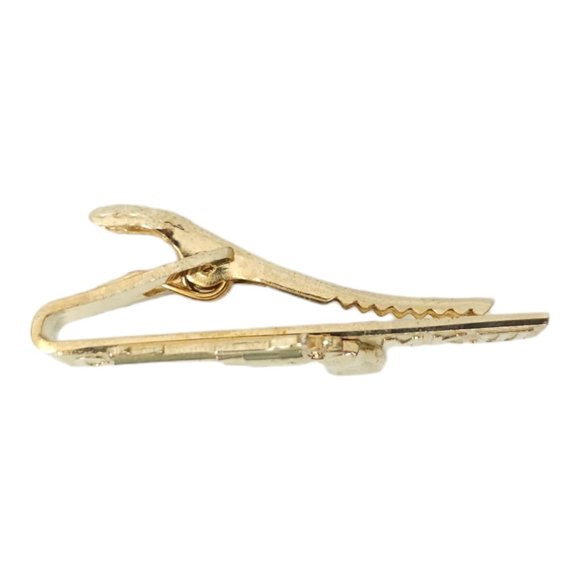 Vintage Colt Revolver MK III Mark Tie Clasp 1.75" Clip Gold Tone - Picture 6 of 7